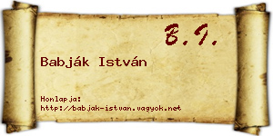 Babják István névjegykártya